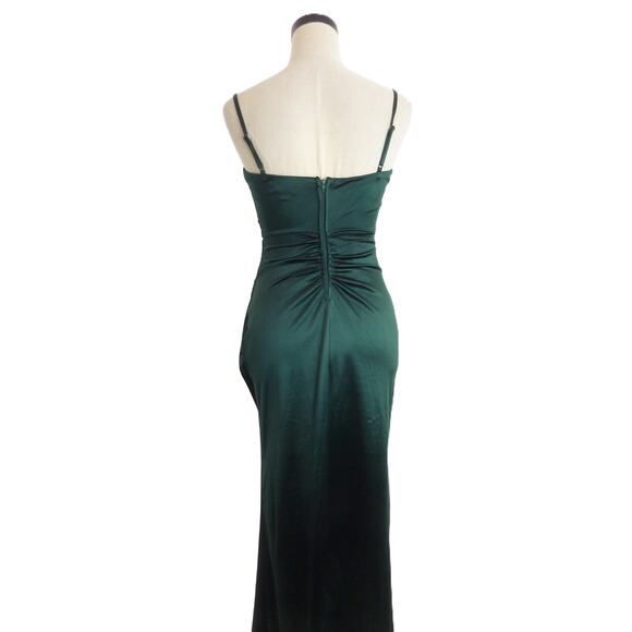Emerald Sundae Green Maxi Ruched Dress S - Picture 3 of 8